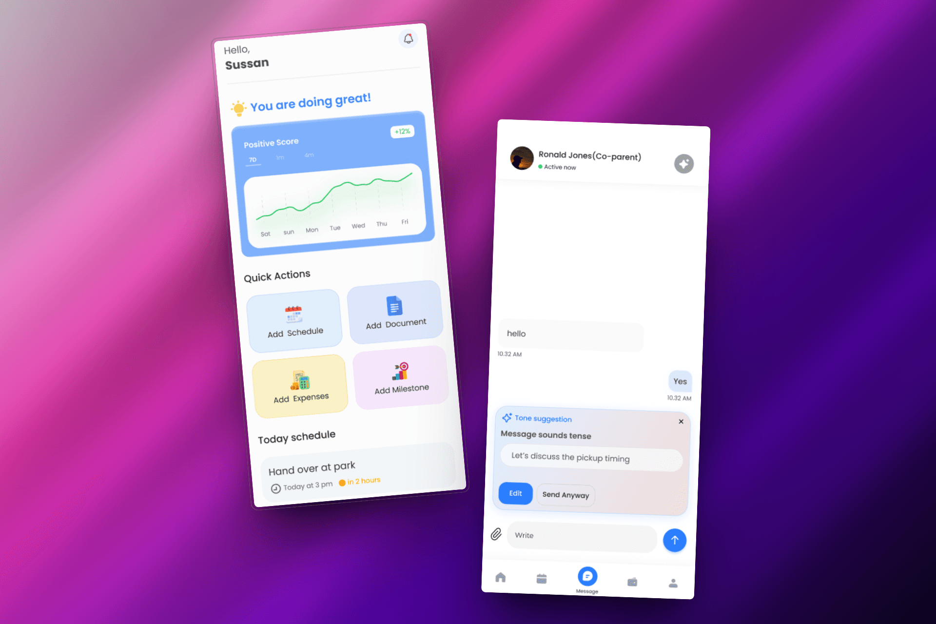 Co-parenting - A React native Parenting Platform App