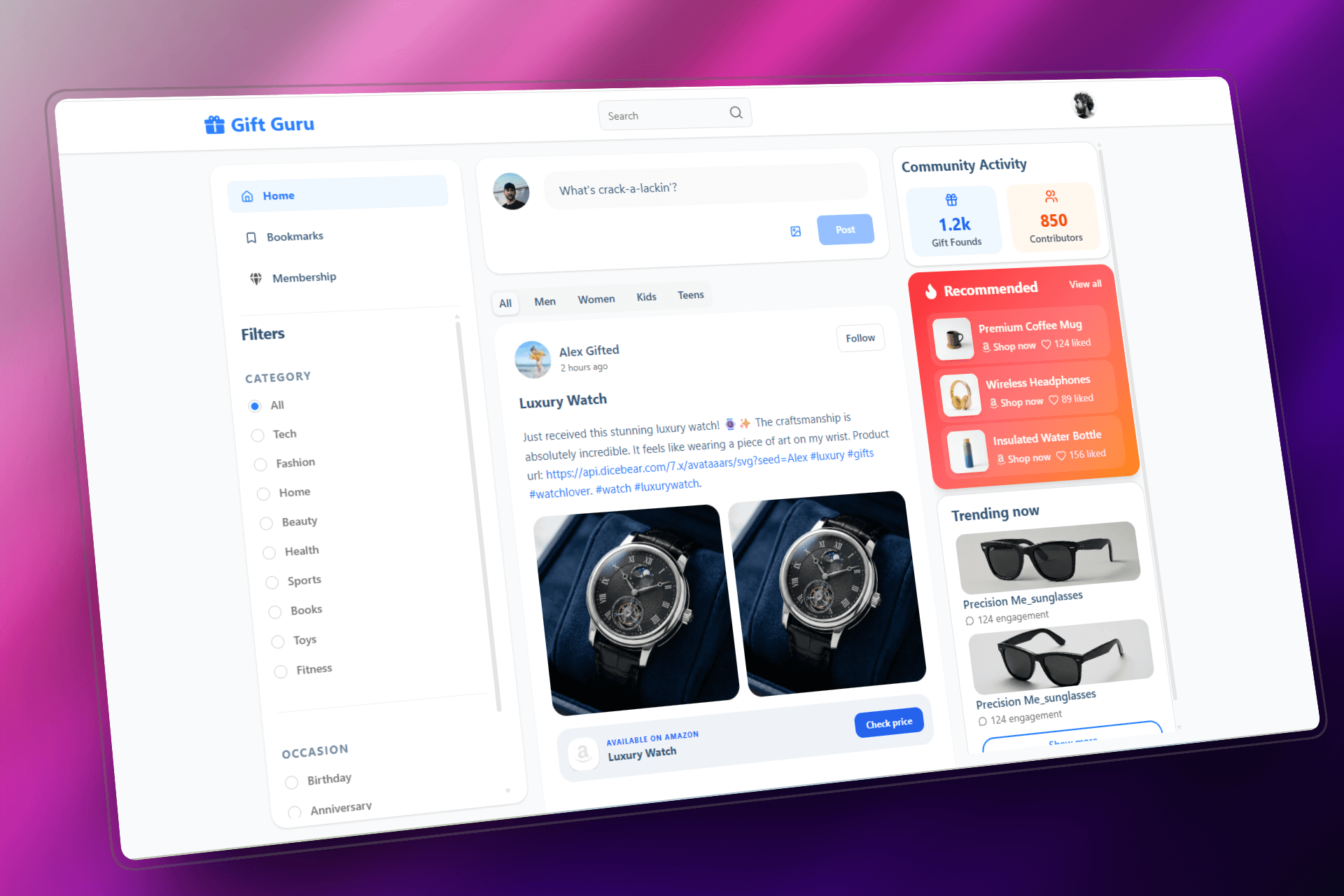 Gift Guru - A Social Media Web Platform For Appliate Marketing